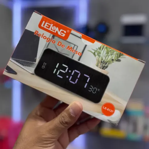 Relógio de Mesa Despertador Digital Lelong LE-8137 