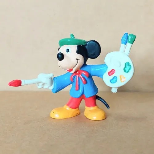 brinquedo - boneco miniatura disney mickey mouse pintor bullyland (usado)