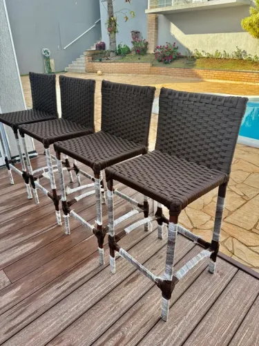 Conjunto de 4 Cadeiras de Bar em tricô nautico 590 cada