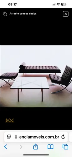 Mesa de centro Barcelona em vidro e metal