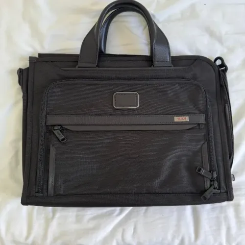 Tumi Alpha Pasta Slim Deluxe Portfolio Preta Preto Liso