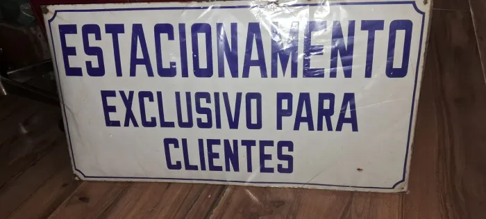 Rara Placa Esmaltada Placa Estacionamento Exclusivo para Clientes