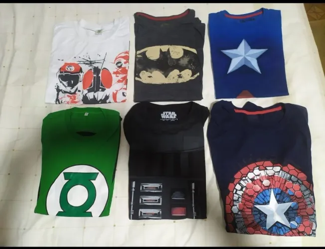 Camisetas Super Heróis 6 unidades