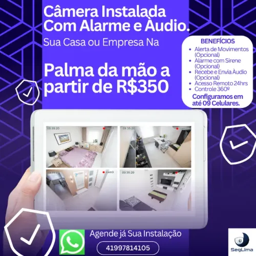 INSTALAÇÃO DE CÂMERA DE SEGURANÇA - R$350,00 - BAIRRO ALTO.