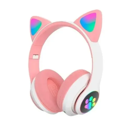Fone de ouvido Led Gatinho Orelhas Bluetooth BM-222 -Loja COimbra Computadores Entregamos