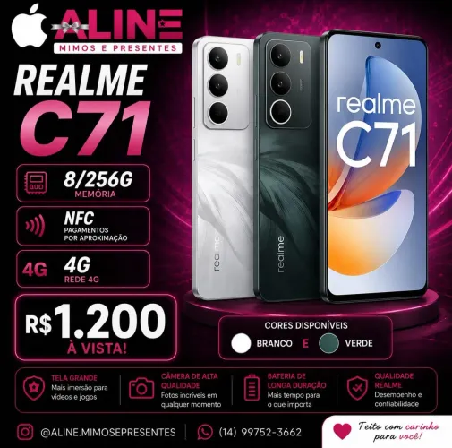 REALME C71 8RAM 256G 4G NFC BRANCO