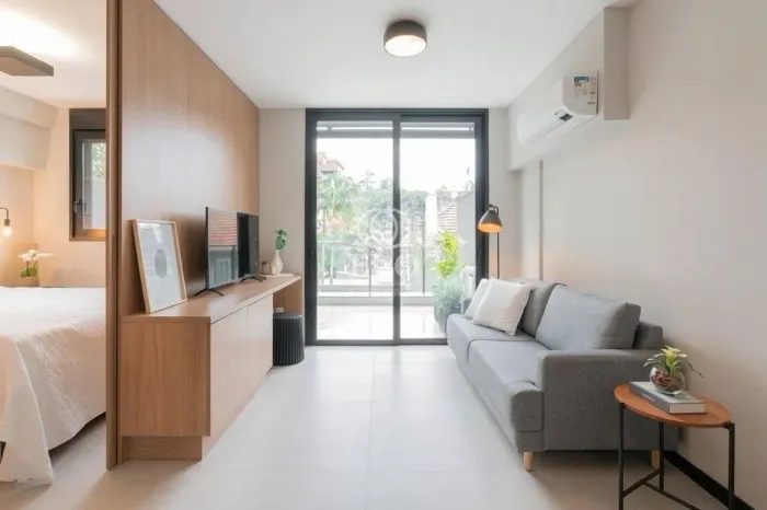 Apartamento 1 dormitório mobiliado no Auxiliadora