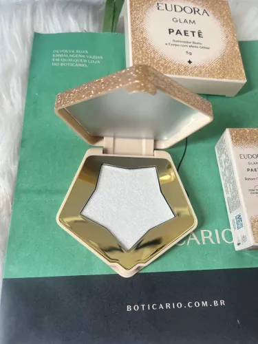 Kit Eudora Glam Paetê Iluminador + Batom Cremoso