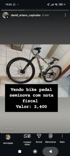 Vendo Bike Pedal seminova com nota fiscal 