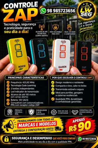 Controle remoto para motor de portão