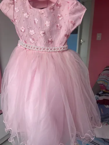 Vestido Infantil Festa 1 Ano / Princesa Rosa