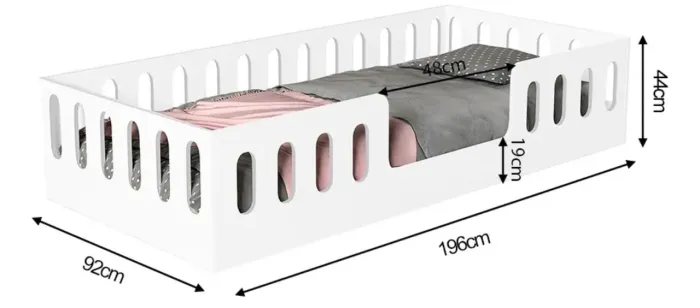 Cama Infantil Montessoriana Branca de fábrica 