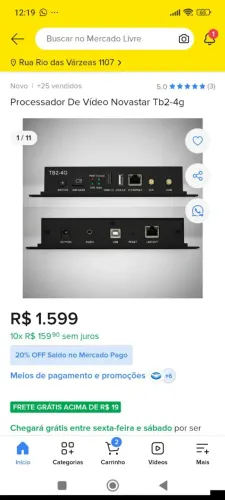 Processador de Vídeo Novastar Tb2-4g. Vendo ou troco 