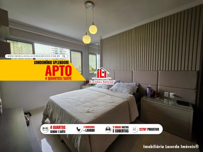 Splendore, Apartamento semimobiliado com 4 quartos,127m², 2 vagas soltas Subsolo