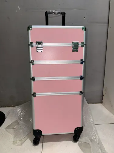Maleta Rosa com rodinha 4 andares