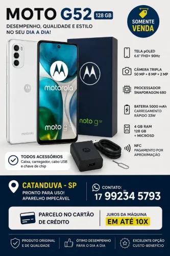 Smartphone Moto G 52 128 GB branco