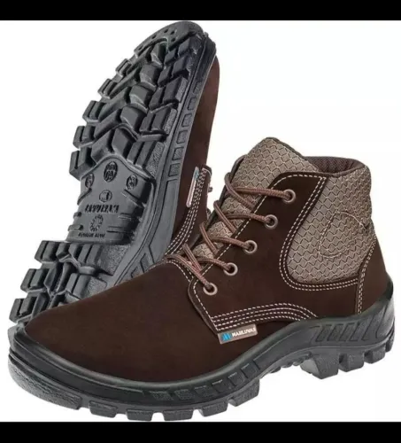 Bota Botina de Segurança para Trabalho Couro Nobuck - Marluvas.