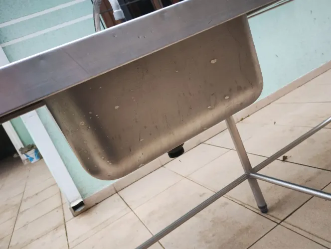Bancada de inox com cuba
