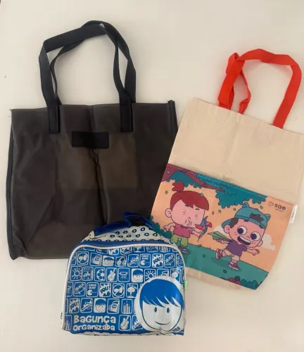 2 bolsas sacolas + 1 necessaire fitta usada
