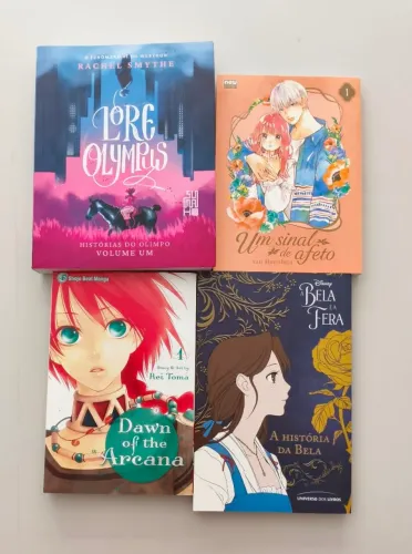 03 mangás e um webtoon romance e fantasia