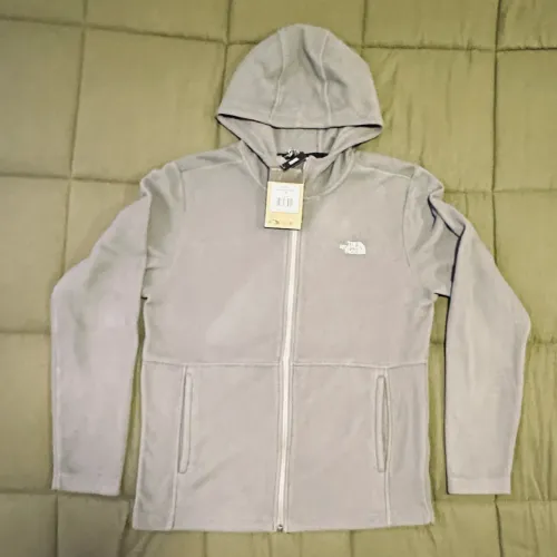 Fleece Masculino Glacier Full Zip Com Capuz Cinza The North Face - Tamanho M