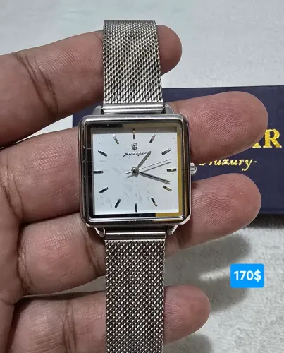 Relógio feminino da Poedagar em aço original 