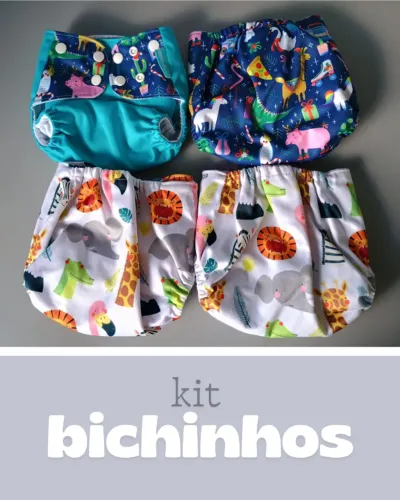Mini Kit de Fraldas Ecológicas Happy Flute - Excelente Estado