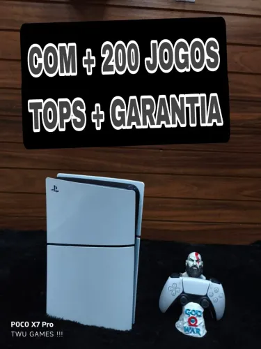 PS5 Slim + 200 jogos tops