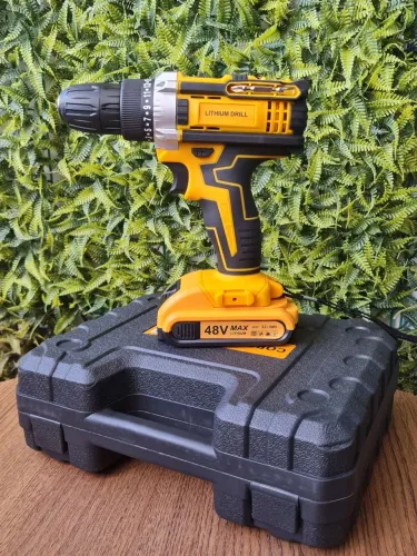 Furadeira Parafusadeira 48V Dupla Bateria + Maleta com kit completo