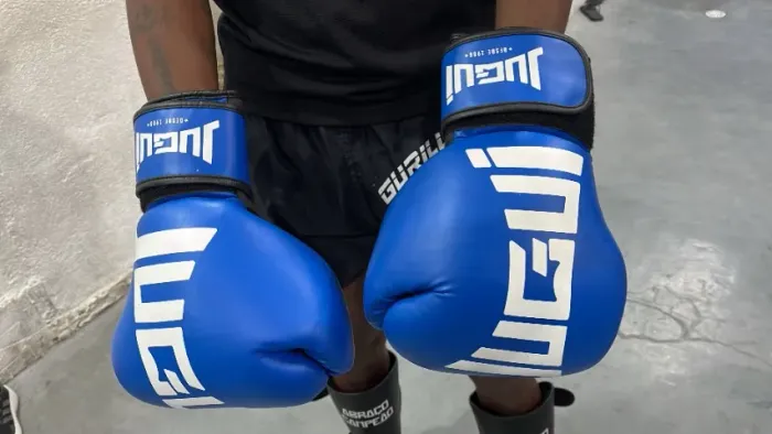 Luvas de boxe  as duas 240, se for só a azul 180. 