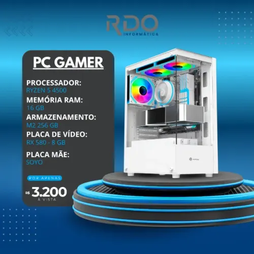 PC Gamer SOYO Branco 16GB SSD M2 256GB