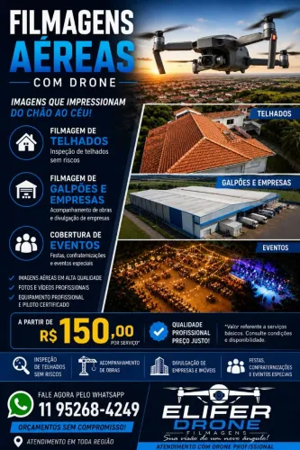 Filmagens e foto com drone - 150 reais