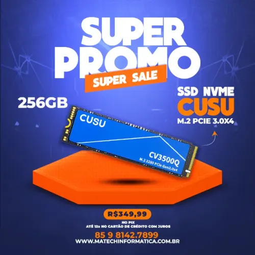 SSD 256GB CUSU M.2 NVMe PCIe 3.0x4 2280 Alta Velocidade - CV3500Q