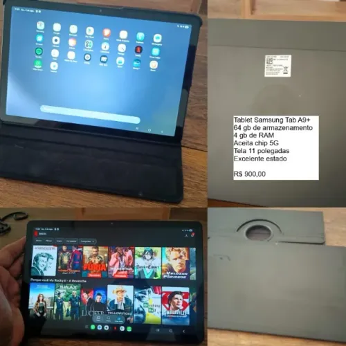 Tablet Samsung A9+ tela 11" e chip 5G