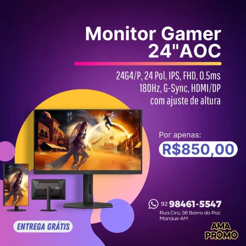 MONITOR GAMER AOC 24G4/P ? 24? | 180Hz | IPS