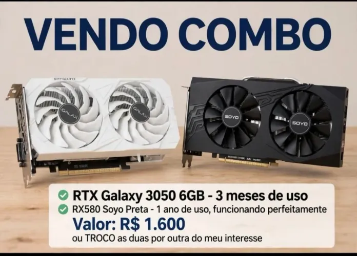 Vendo combo de Placa de vídeos, Funcionando perfeitamente