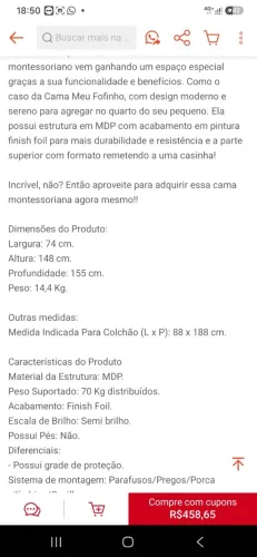 Cama infantil montessoriana
