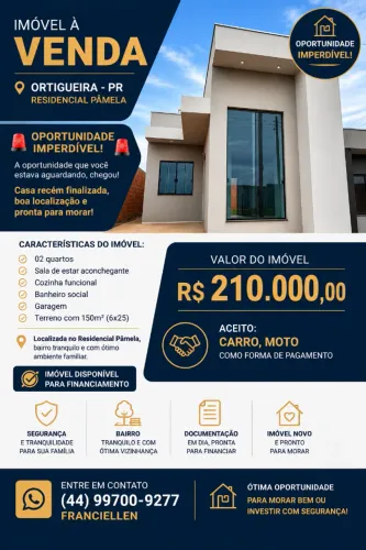 Casa a venda em Ortigueira, JD Pamela