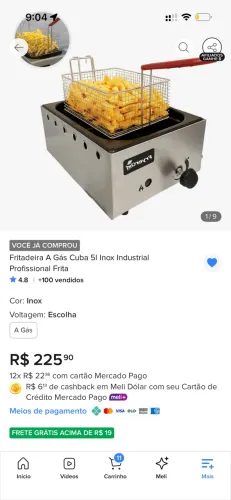 fritadeira a gás 5l 
