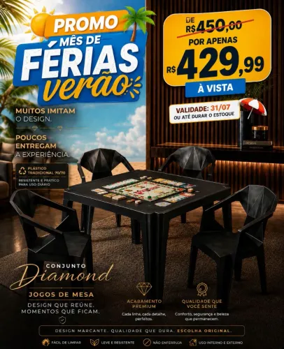 Mesas e cadeiras novas a pronta entrega
