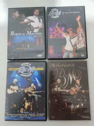 4 DVDs musicais originais Bruno e Marrone