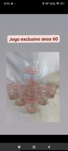 Jarra c copos antiga sem uso