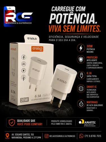 Fonte USB-C 30W A'GOLD