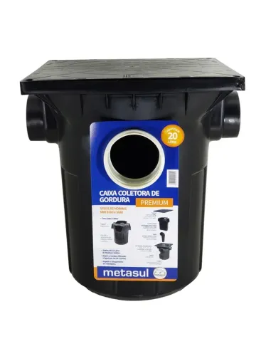 CAIXA DE GORDURA GRANDE 18L C/ CESTO (METASUL)