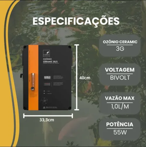 Gerador de ozônio 3g/s cubos original