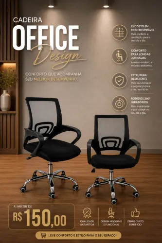 Cadeira de Escritório PROMOÇÃO NOVAS 