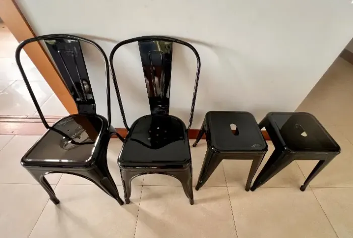 Par de Cadeiras e Par de Bancos - Iron Design Industrial