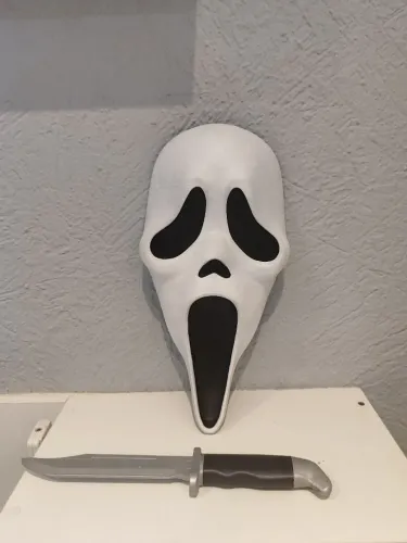Máscara adulto ghostface e faca impressão 3d cosplay