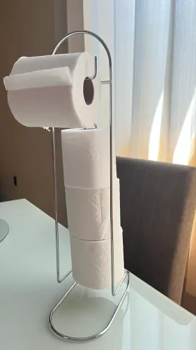PORTA-PAPEL HIGIÊNICO DE CHÃO - CROMADO - PARA 4 ROLOS
