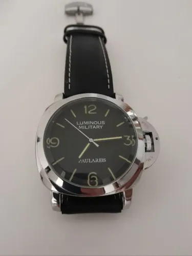 Relógio masculino automático com pulseira em couro legítimo